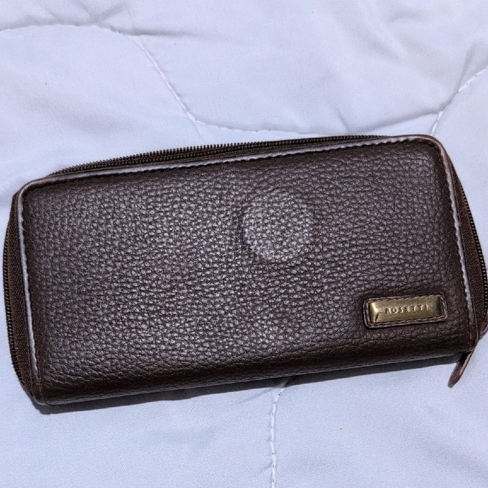 Rosetti Dark Brown Wallet with Gold Accent